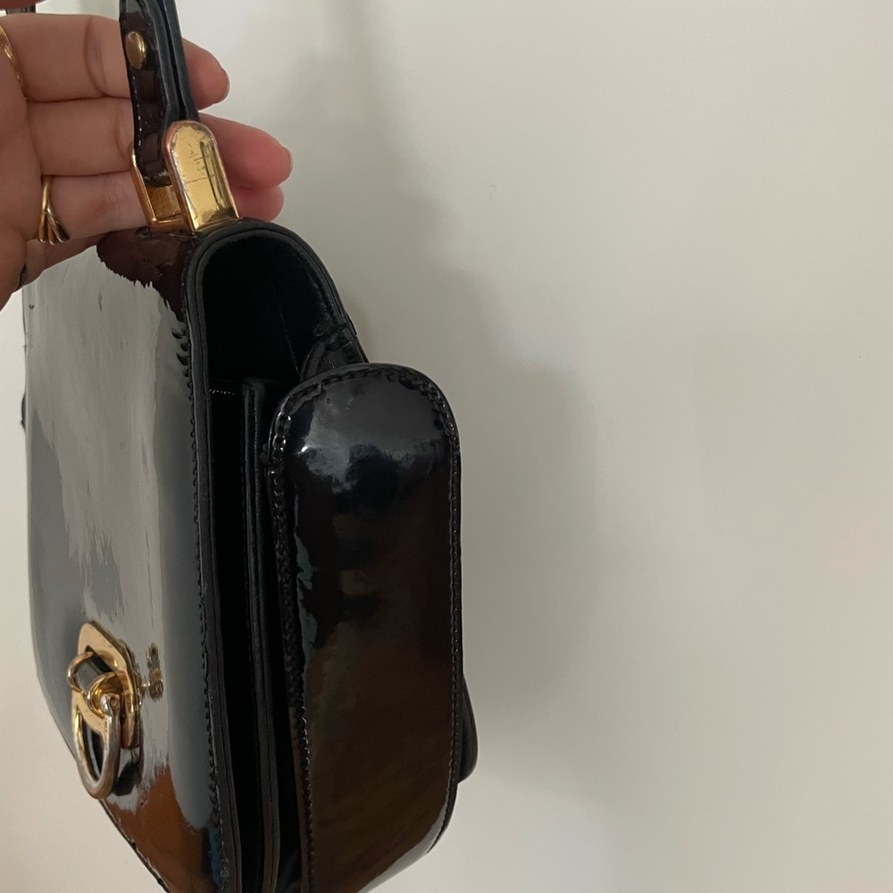 ❤️Ralph Lauren - Discontinued Crossbody Bag Black with Golden Metallic D… - Picture 4 of 17